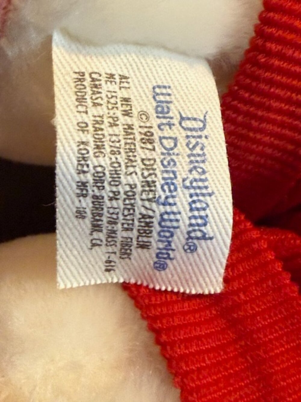 1987 Vintage Disneyland Walt Disney World Who Framed Roger Rabbit Plush Toy - Picture 11 of 11